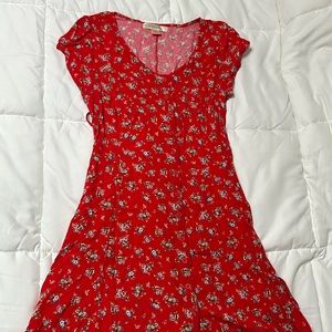 red flower dress